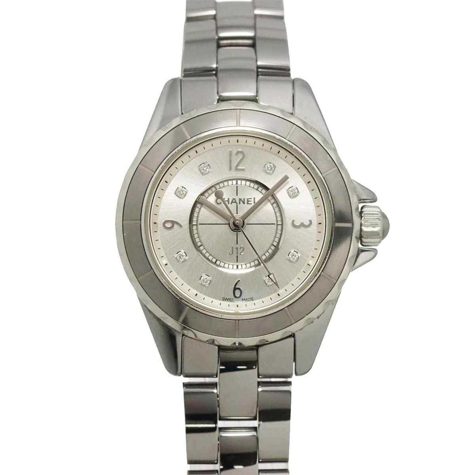 Chanel Wristwatch: Chanel Wristwatch Ceramic and titanium case, featuring a silver dial, this Chanel wristwatch boasts a sleek design with a 29mm diameter. The quartz movement ensures reliable timekeeping, while the adj