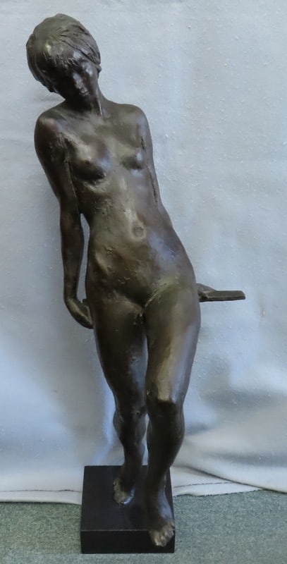 Kazuo Urayama Bronze Sculpture Omoi Reflection Nitten Award Artist 66cm: Kazuo Urayama Bronze Sculpture Omoi Reflection Nitten Award Artist 66cm Item Specifics: Artist: Kazuo Urayama Subject: Reflection / Figure Material: Bronze Style: Japanese Size: 13 x 13 cm Year Of