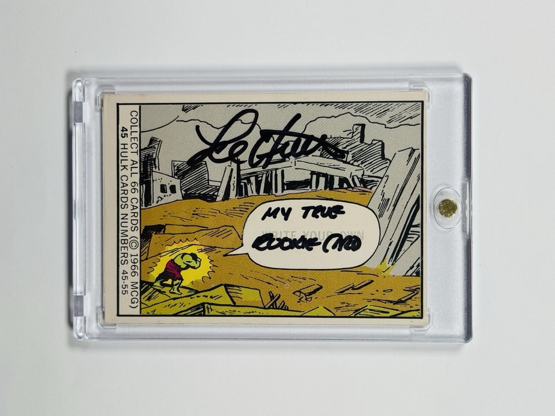 SUPER HEROES DONRUSS MARVEL HULK ROOKIE #45 INSCRIBED LOU FERRIGNO SIGNED: SUPER HEROES DONRUSS MARVEL HULK ROOKIE #45 INSCRIBED LOU FERRIGNO SIGNED Lou Ferrigno's signature on the Hulk Rookie #45 card from The Incredible Hulk movie adds a unique touch to any Marvel collecti