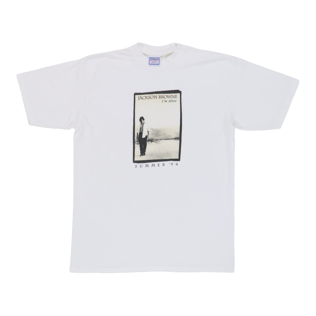 Browne Jackson 1994 Tour Shirt Alive I'm: Browne Jackson 1994 Tour Shirt Alive I'm Alive I'm Tour Shirt from Browne Jackson 1994. This iconic tour shirt features the bold graphics and design that defined the music scene of the time, making