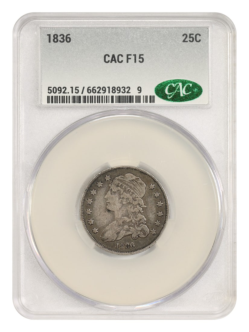 1836 25C CACG Fine 15 - Capped Bust Quarter (1 of 4)