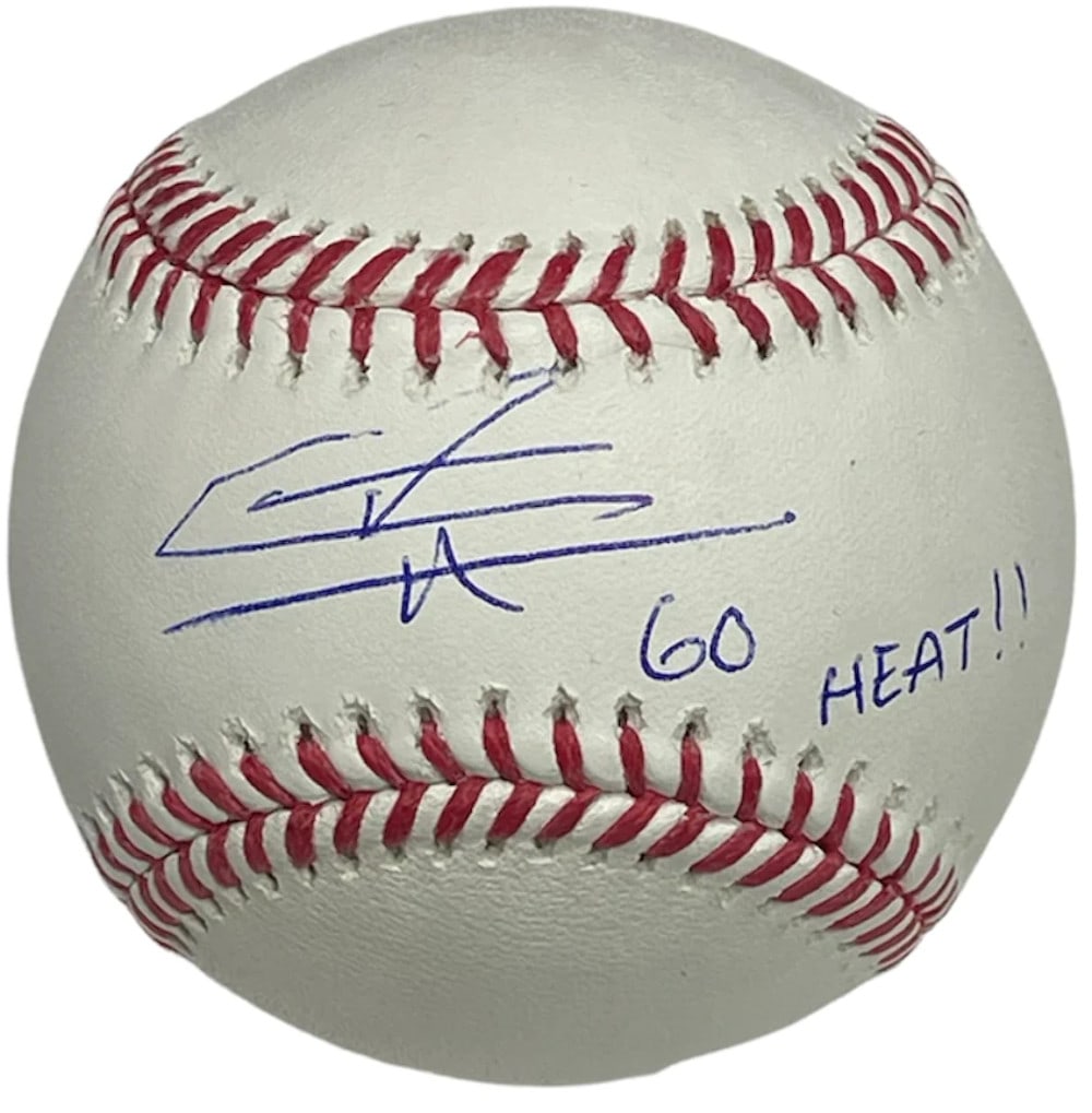 Heat Go Baseball Autographed Herro Tyler: Heat Go Baseball Autographed Herro Tyler Item Specifics: Brand: James Spence Authentication (JSA) Tyler Herro "Go Heat" Autographed Baseball Inscribed with "Go Heat" inscription Signed in blue pen acr