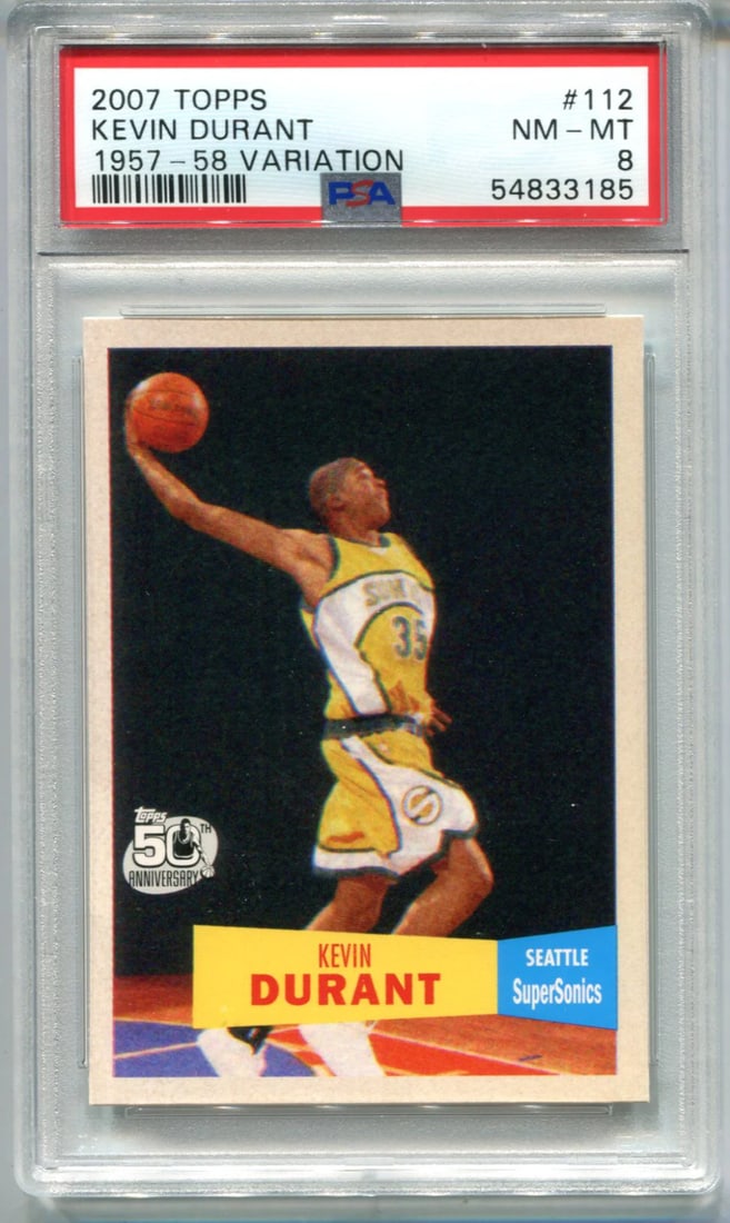 Kevin Durant 2007 Topps 1957-58 Variation PSA MINT 9 RC (1 of 2)
