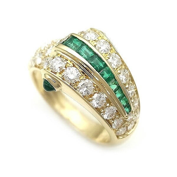 Italy 0.54ct Emerald 1.08ct Diamond 18k Yellow Gold Ring: Italy 0.54ct Emerald 1.08ct Diamond 18k Yellow Gold Ring Item Specifics: Materials Sourced From: Italy Antique: No Shape: Round Occasion: Anniversary Birthday Christening Christmas Engagement Father's