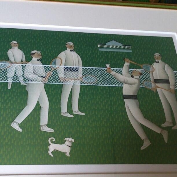 Jan Balet Badminton Lithograph Limited Edition Art 85/ 300 Signed With COA (1 of 4)