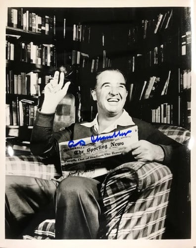 AB Chandler Autographed 8x10 Baseball Photo: AB Chandler Autographed 8x10 Baseball Photo Signed across the front of this 8x10 baseball photo in blue sharpie, AB Chandler's mark adds a touch of personality to this unique piece. The photo itself