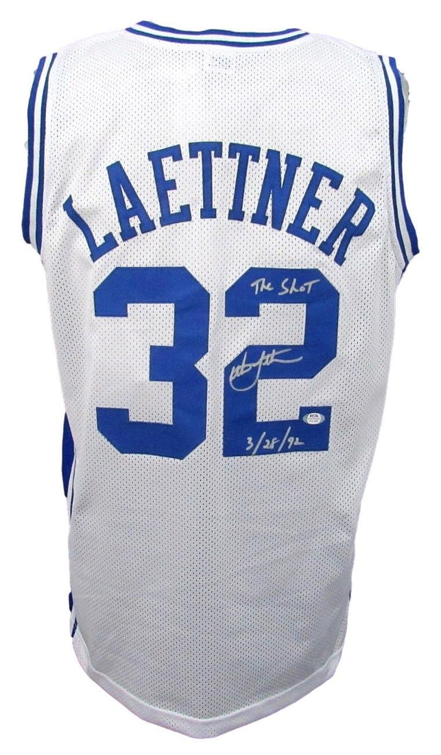 Christian Laettner Duke Signed/ Inscr The Shot Basketball Jersey PSA/ DNA 165169: Christian Laettner Duke Signed/ Inscr The Shot Basketball Jersey PSA/ DNA 165169 Item Specifics: Product: Jersey Team: Duke League: NCAA Product Disclaimer: Not affiliated with any team or league.