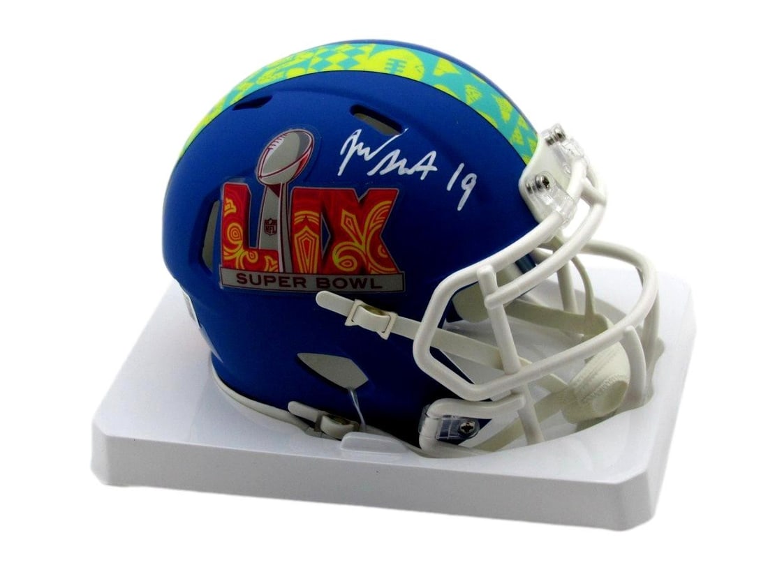 Josh Sweat Signed/ Autographed Blue Super Bowl LIX Mini Helmet Eagles BAS 192759: Josh Sweat Signed/ Autographed Blue Super Bowl LIX Mini Helmet Eagles BAS 192759 Signed by Josh Sweat, the defensive end who helped lead the Eagles to Super Bowl LIX victory, this blue mini helmet bea
