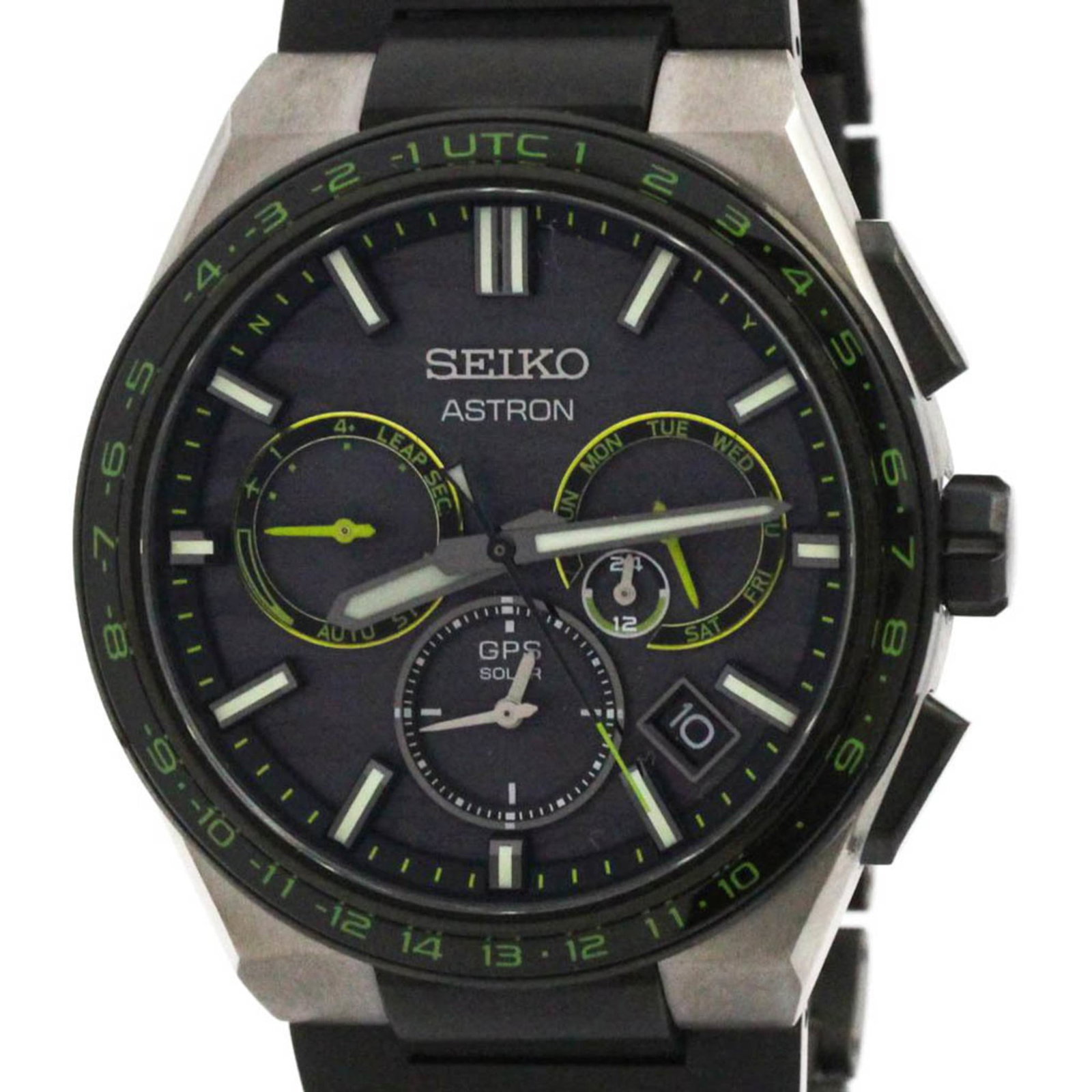 Seiko Wristwatch: Seiko Wristwatch Seiko's Astron SBXC139 features a durable ceramic and titanium case, paired with a reliable radio wave control solar movement that powers the watch. This sporty timepiece includes ess