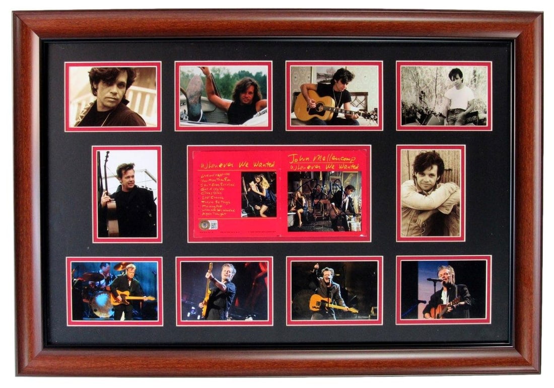 John Cougar Mellencamp Signed CD Insert with Photo Collage Framed Beckett 201562 (1 of 4)