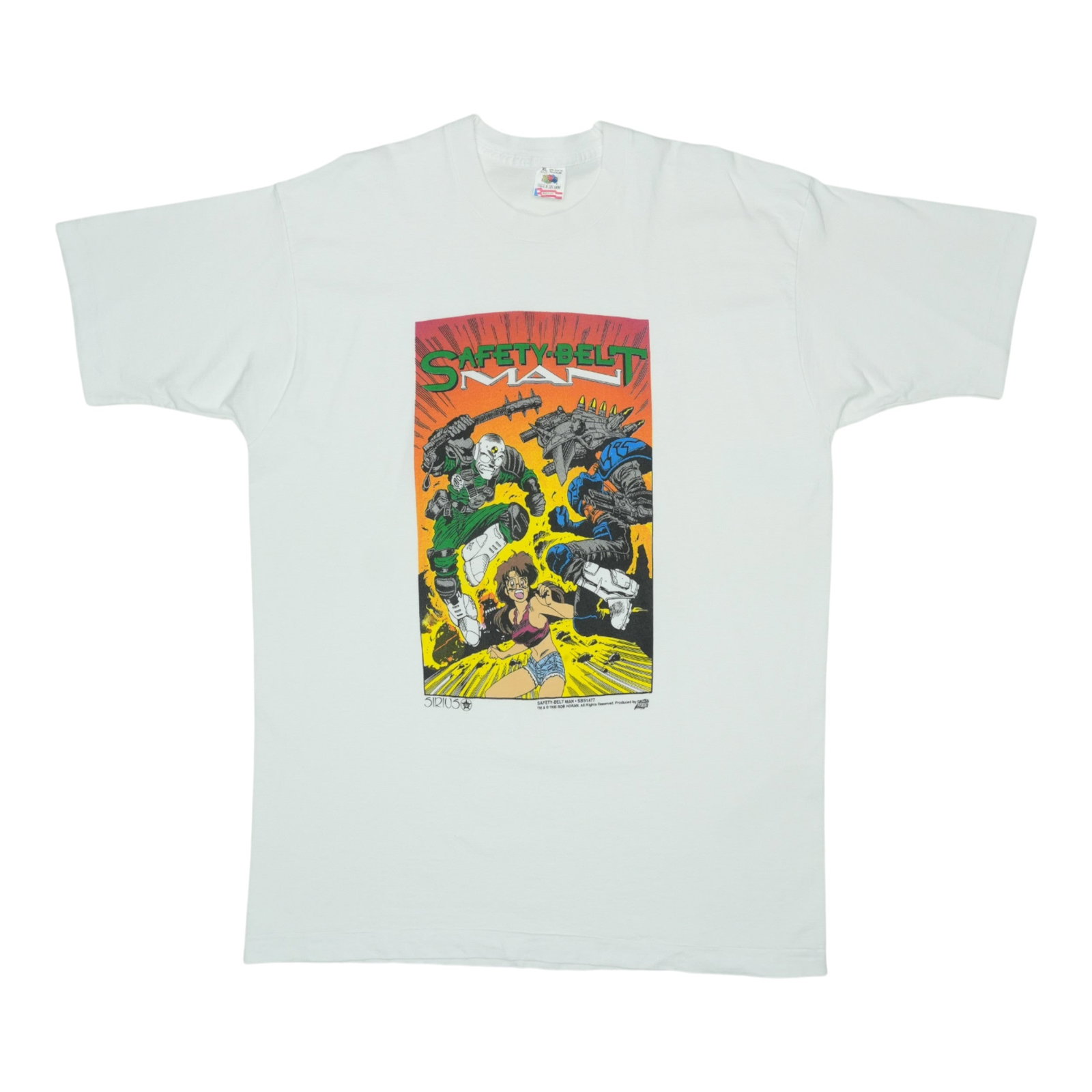 1995 Safety-Belt Man Anime Comic Shirt: 1995 Safety-Belt Man Anime Comic Shirt This vintage Safety-Belt Man anime comic shirt is a nostalgic treasure for fans of 90s animation. Featuring the iconic character from the popular manga and anime