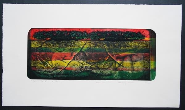 Kobayashi Earth Fossil 20 Limited Signed 1990 Woodblock Print (1 of 6)