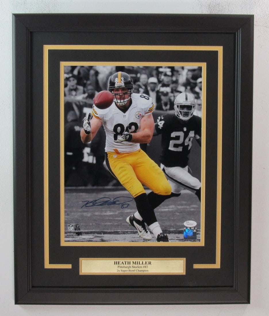 Steelers Pittsburgh Autographed Miller Heath Framed Photo 11x14 JSA (1 of 4)