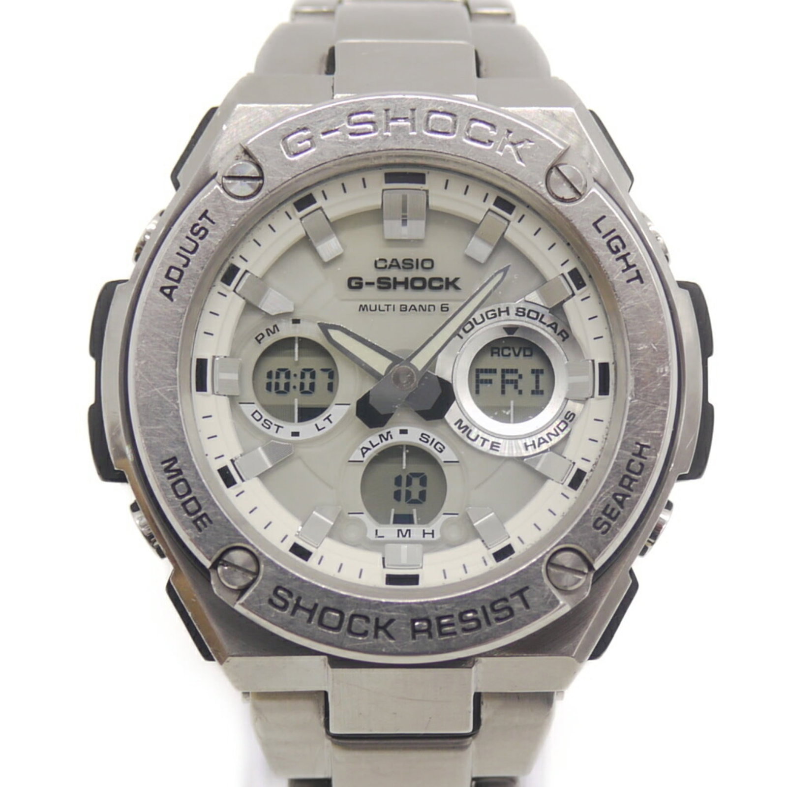 Casio Wristwatch: Casio Wristwatch Stainless steel construction provides durability and resistance to corrosion, while the white dial offers a crisp and clean design. The radio wave control solar movement allows for