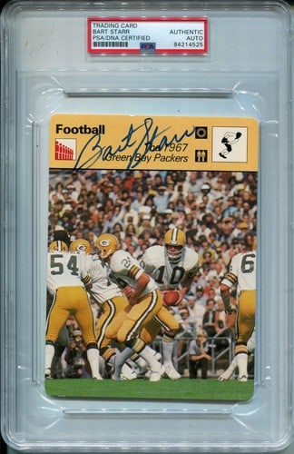 Sportscaster Card Bart Starr Autographed 1977 PSA (1 of 1)