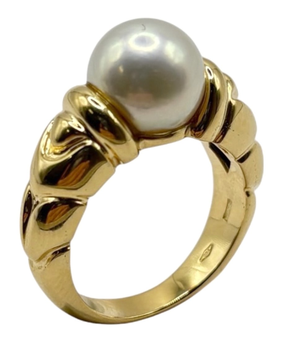 Vintage Bvlgari Passo Doppio Pearl 18k Yellow Gold Cocktail Dome Ring US5 EU49: Vintage Bvlgari Passo Doppio Pearl 18k Yellow Gold Cocktail Dome Ring US5 EU49 Item Specifics: Shape: Round Occasion: Anniversary Birthday Christening Christmas Engagement Graduation Mother's Day Vale