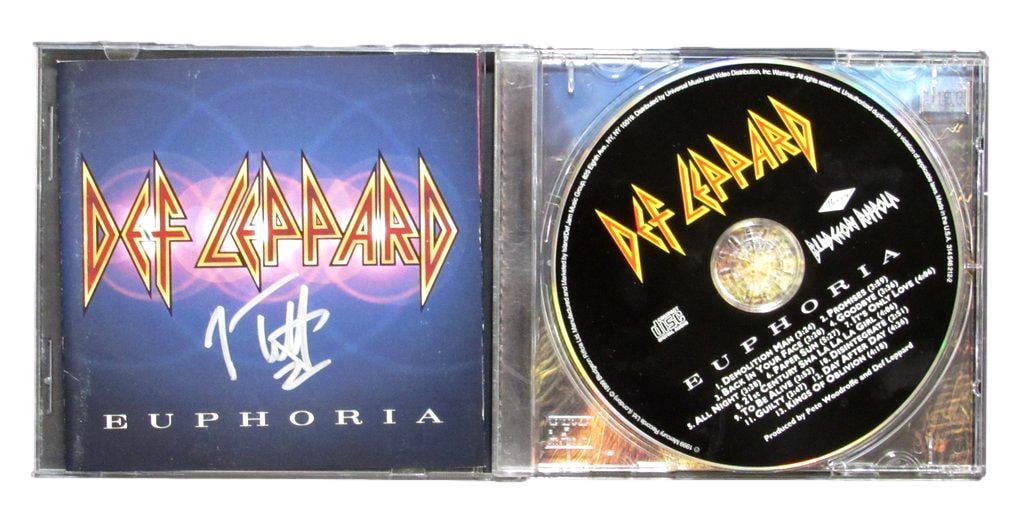 Joe Elliott Autographed CD Cover "Euphoria" Def Leppard JSA: Joe Elliott Autographed CD Cover "Euphoria" Def Leppard JSA Joe Elliott's signature appears on the CD cover of Def Leppard's album "Euphoria". The item bears the authentication stamp from JSA, verifyi