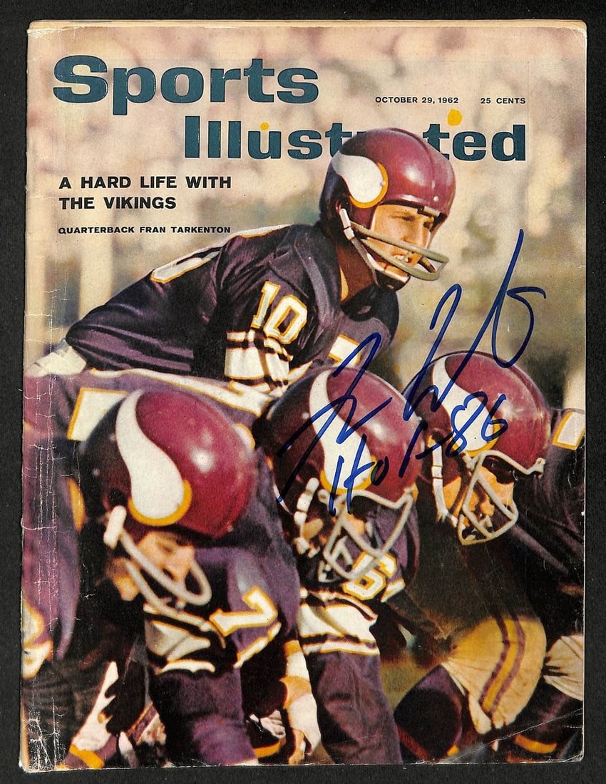 Fran Tarkenton Signed/ Autographed 1962 Sports Illustrated No Label BAS 12432: Fran Tarkenton Signed/ Autographed 1962 Sports Illustrated No Label BAS 12432 Fran Tarkenton's iconic 1962 Sports Illustrated photo bears his signature, making this a unique piece for football