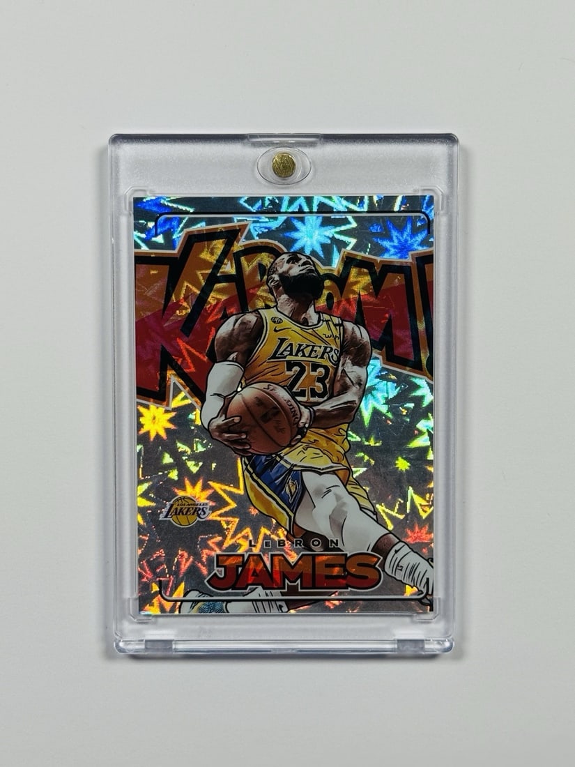 Kaboom PANINI ROYALE LEBRON JAMES 2023 CROWN 24 LAKERS LOS ANGELES: Kaboom PANINI ROYALE LEBRON JAMES 2023 CROWN 24 LAKERS LOS ANGELES Kaboom! This Kaboom Set card features LeBron James, the star player of the Los Angeles Lakers, and boasts an impressive parallel rari