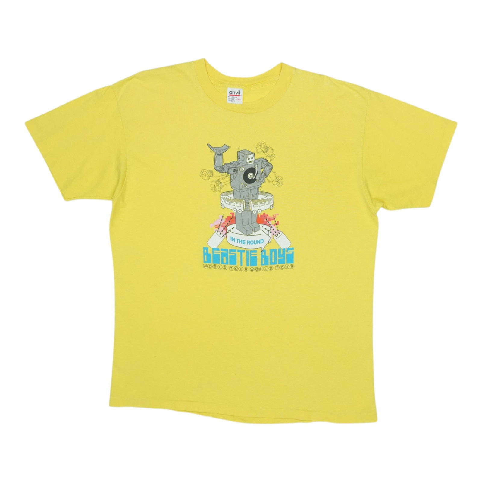 Beastie Boys In Round World Tour Shirt: Beastie Boys In Round World Tour Shirt Authentic Beastie Boys In Round World Tour Shirt, featuring the iconic tour logo and design from the 1990s. This rare piece of music memorabilia is a must-have