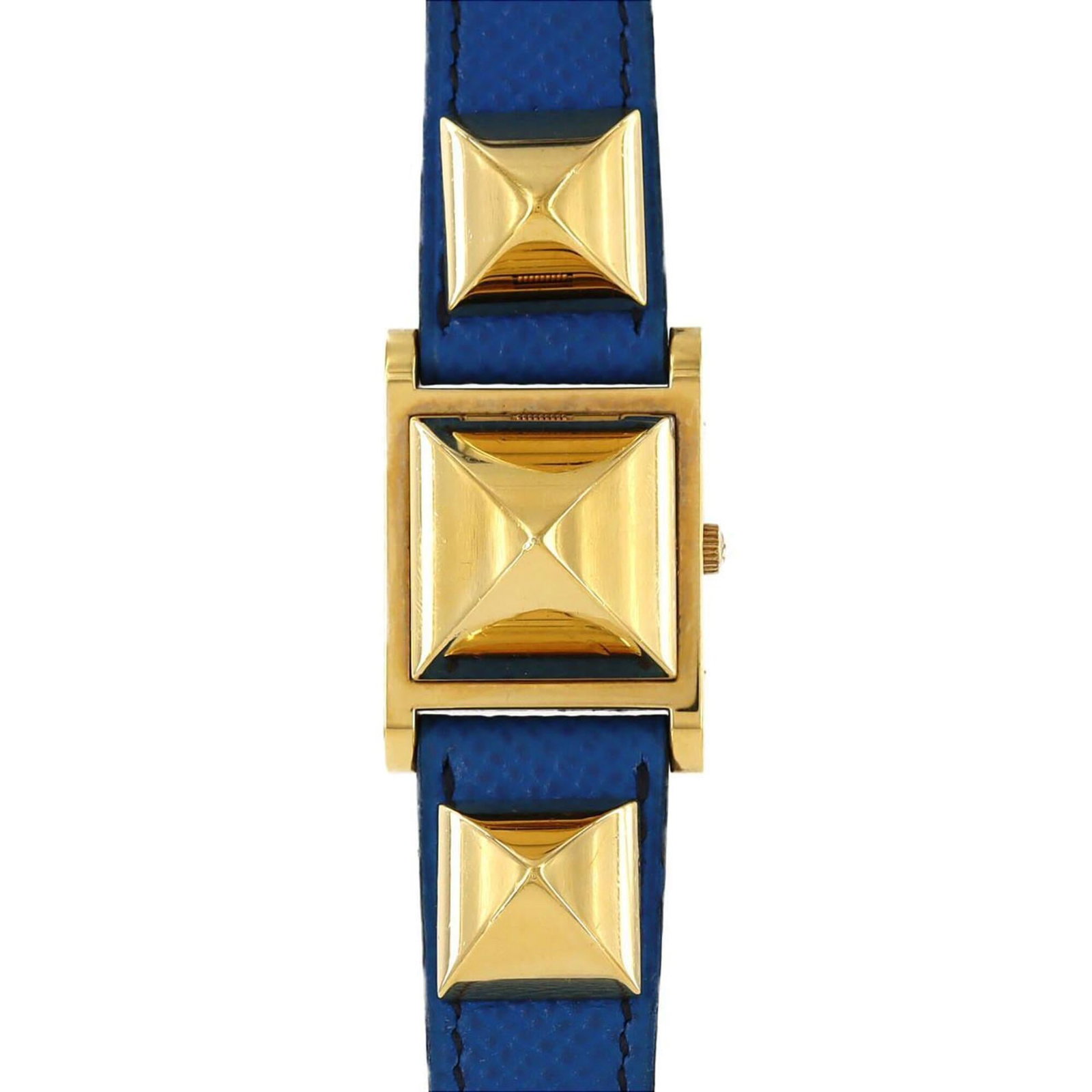 Hermes Wristwatch: Hermes Wristwatch Gold plated case, white quartz movement, and a classic design make this Hermes wristwatch a timeless accessory. With its sleek 23mm diameter, it's perfect for everyday wear. This sty