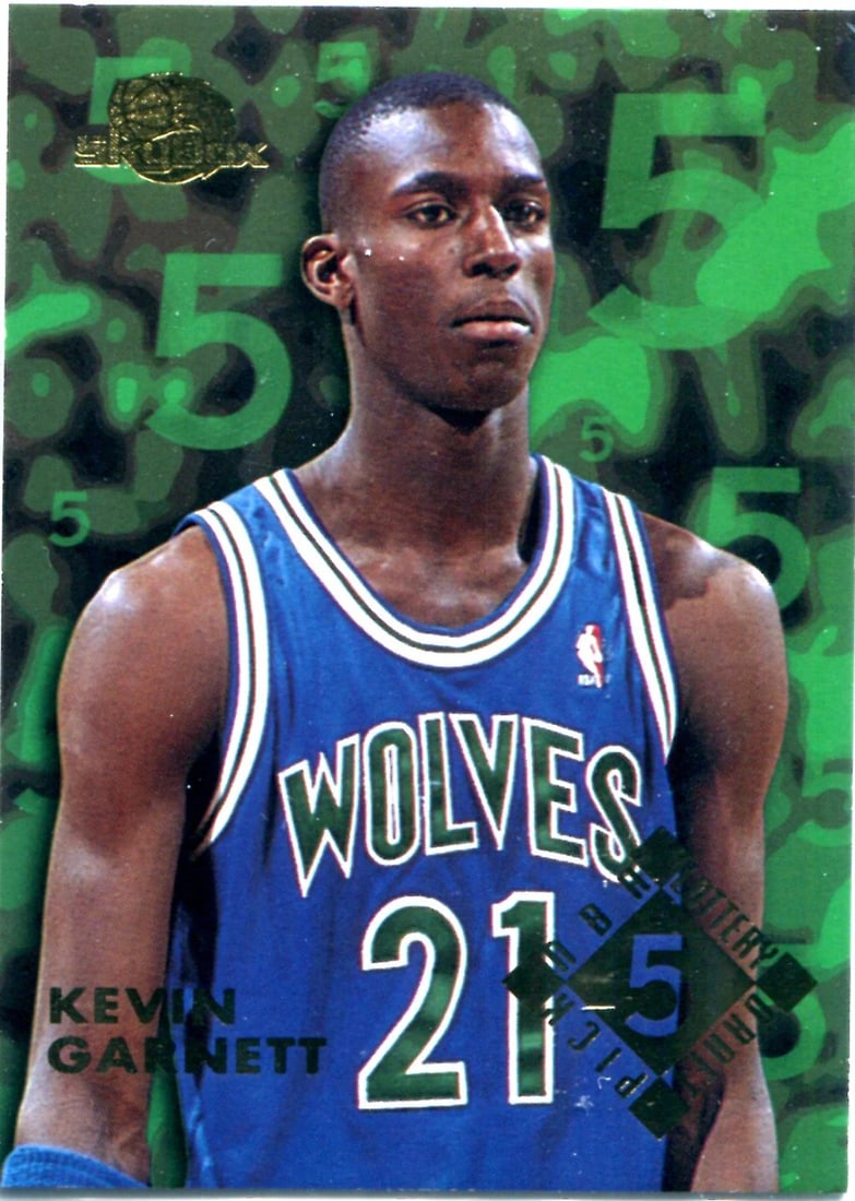 Kevin Garnett 1996 Skybox Draft Picks Card: Kevin Garnett 1996 Skybox Draft Picks Card The Kevin Garnett 1996 Skybox Draft Picks Card features the iconic basketball player from his draft year, showcasing his potential for greatness. This card b