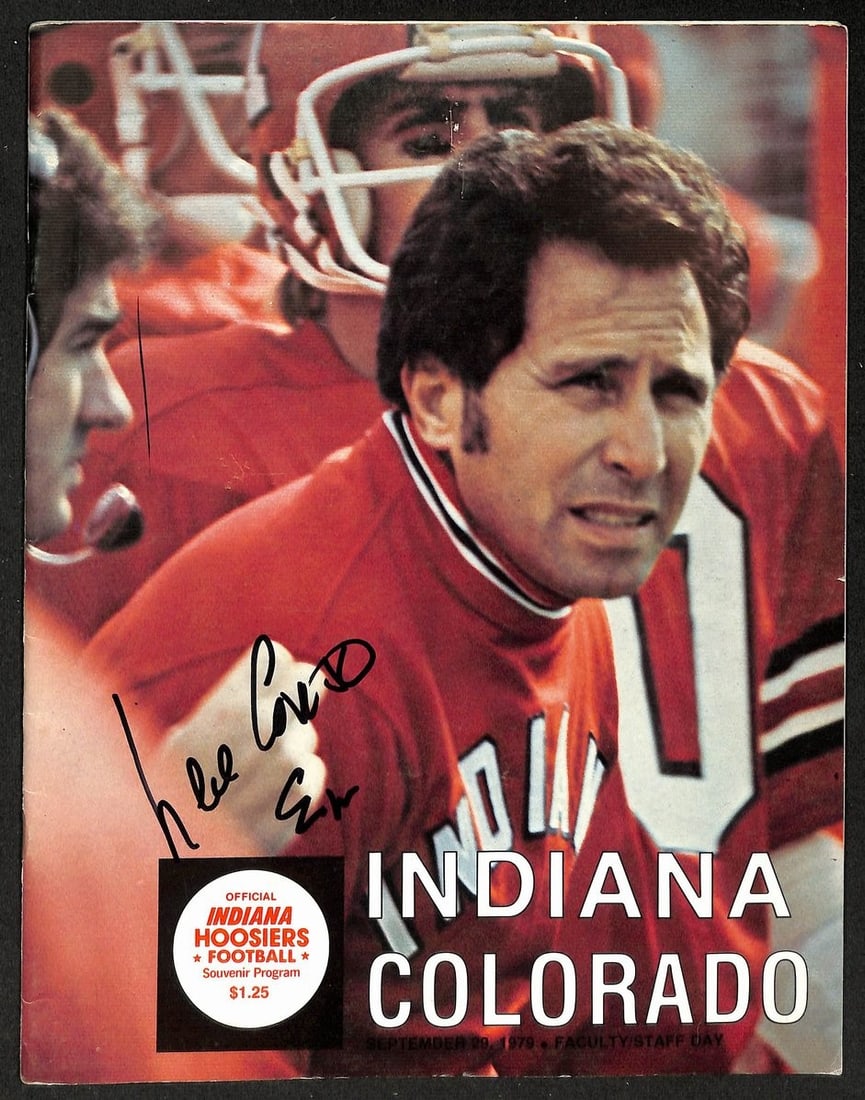 Lee Corso Signed/ Autographed 1979 Indiana vs. Colorado Program PSA/ DNA: Lee Corso Signed/ Autographed 1979 Indiana vs. Colorado Program PSA/ DNA Item Specifics: Original/Reprint: Original Product: Magazine Sport: Football Product Disclaimer: Not affiliated with any team