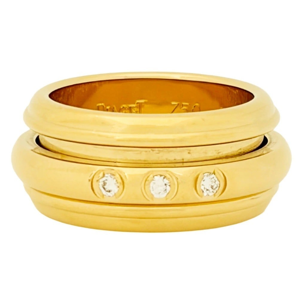Vintage Piaget Possession Diamond 18k Yellow Gold Spinner Band Ring Size48 c1996: Vintage Piaget Possession Diamond 18k Yellow Gold Spinner Band Ring Size48 c1996 Item Specifics: Number Of Diamonds: 3 Shape: Round Occasion: Anniversary Birthday Christening Christmas Engagement Grad
