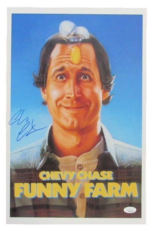 Chevy Chase Autographed 11x17 Movie Poster "Funny Farm" JSA (1 of 3)