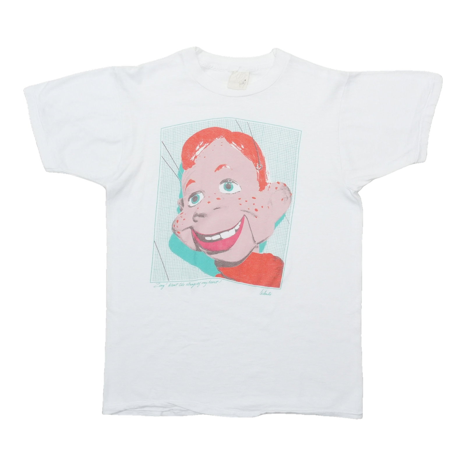 Doody Howdy Shirt Stanley 1980s DeSantis: Doody Howdy Shirt Stanley 1980s DeSantis The Doody Howdy Shirt by Stanley DeSantis from the 1980s features bold, colorful graphics and a fun design that's sure to bring a smile. This vintage tee is a 