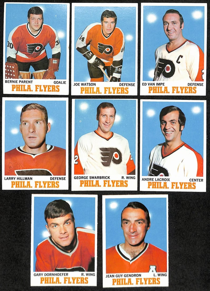 1970-71 Topps Hockey Philadelphia Flyers Complete Team Set (8/ 8) Cards 189198 (1 of 3)