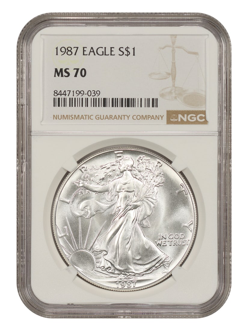 1987 $1 Silver Eagle NGC MS70 - Silver Eagles (1 of 4)