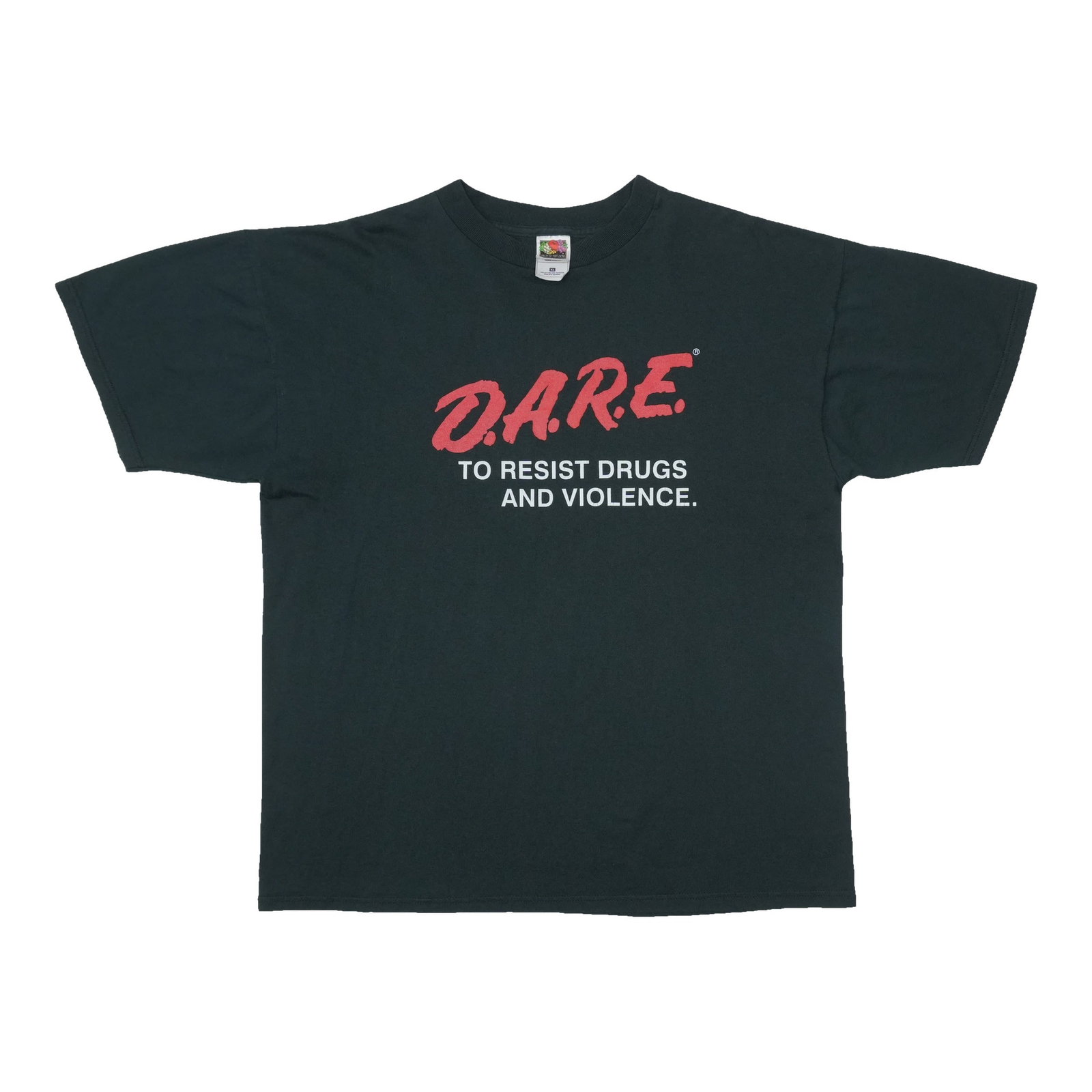 1990s D.A.R.E. To Resist Drugs and Violence Shirt: 1990s D.A.R.E. To Resist Drugs and Violence Shirt A nostalgic piece from the 1990s, this D.A.R.E. To Resist Drugs and Violence shirt proudly displays its bold graphics and message, evoking memories of