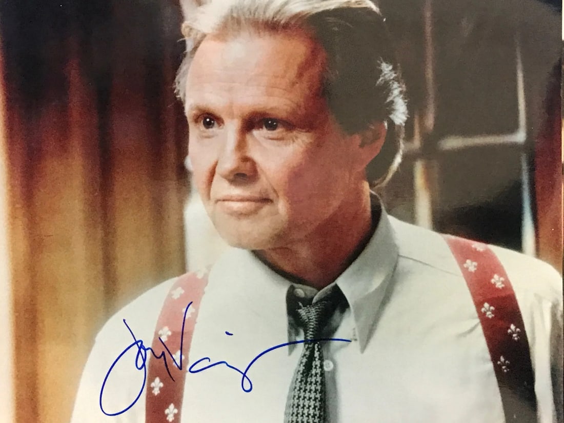 Jon Voight Autographed 8x10 Celebrity Photo: Jon Voight Autographed 8x10 Celebrity Photo Jon Voight's iconic image is captured in this 8x10 celebrity photo, signed across the front in blue sharpie. The photo bears a signature from the renowned a