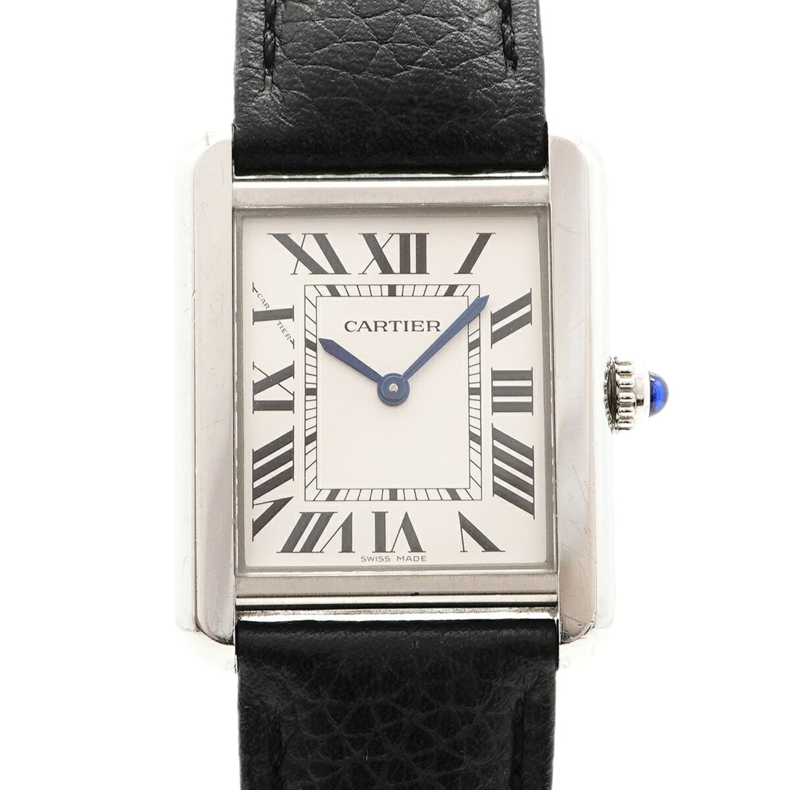 Cartier Wristwatch: Cartier Wristwatch Cartier Wristwatch features a silver dial and leather band, making it a stylish accessory for everyday wear. With its quartz movement and 24.6mm case diameter, this wristwatch is de