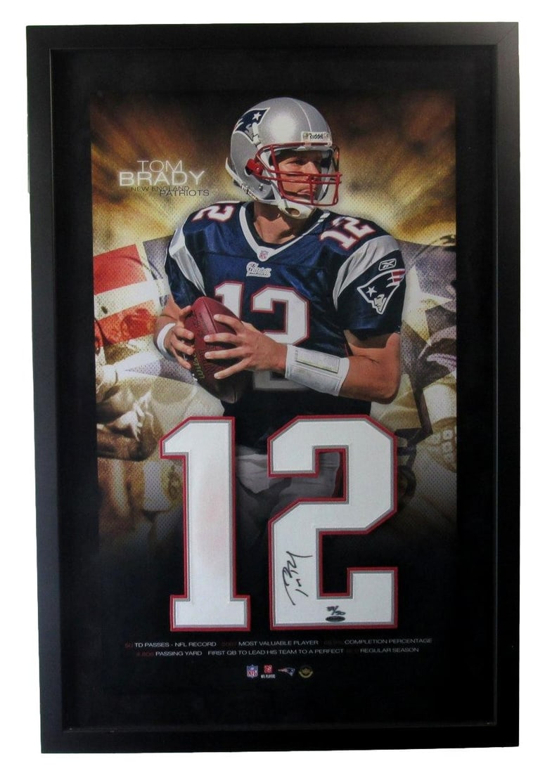 Rare Tom Brady Signed Jersey Number Framed Display 39/ 50 UDA Upper Deck 210040 (1 of 3)