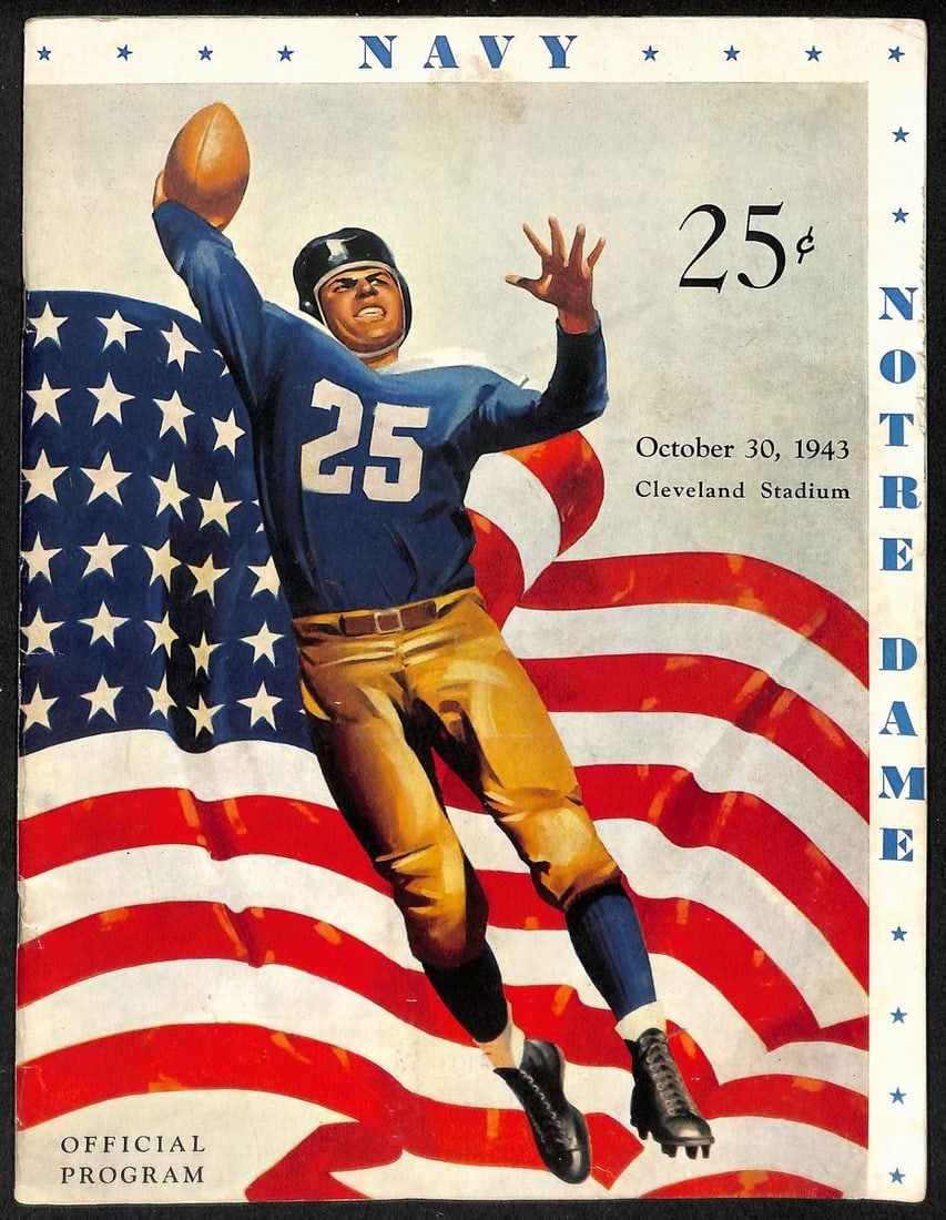 Navy vs Notre Dame Vintage College Football Program (1 of 5)