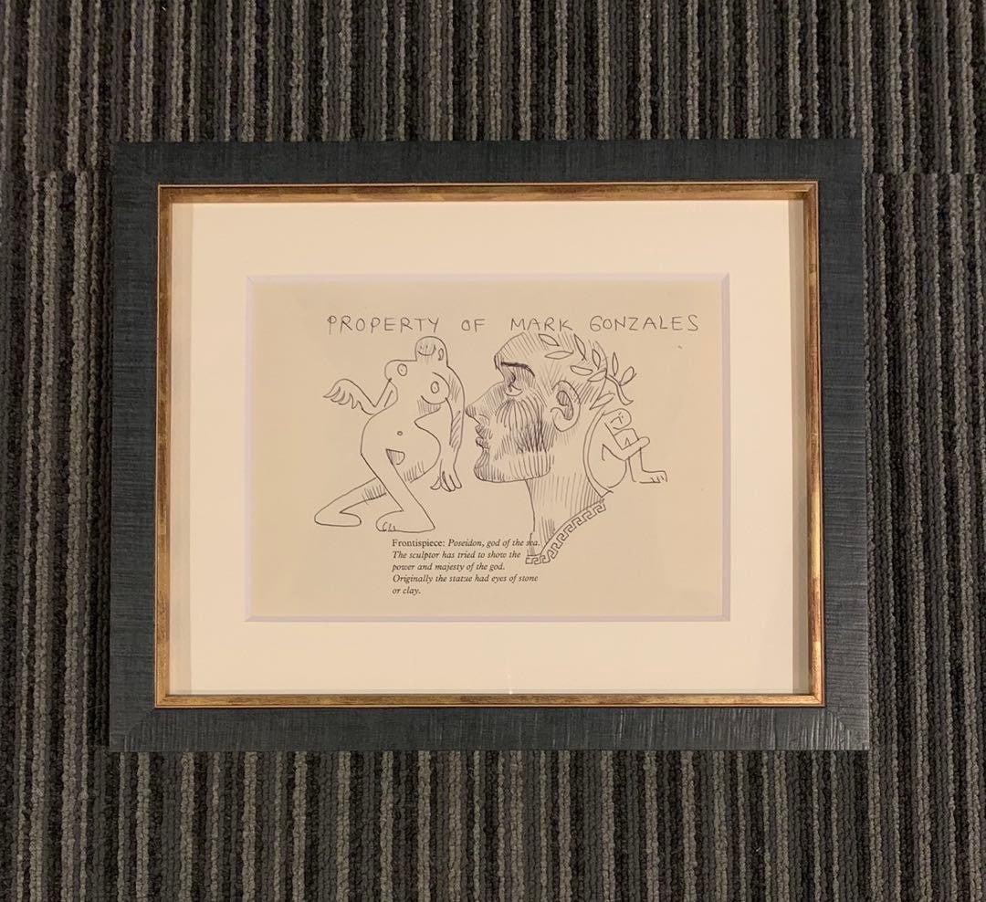 MARK GONZALES Original Drawing art Hand Signed Framed Authentic Rare Collectible: MARK GONZALES Original Drawing art Hand Signed Framed Authentic Rare Collectible Item Specifics: Unit Of Sale: Single Piece Artist: Mark Gonzales Signed By: Mark Gonzales Size: Medium Signed: Yes Mate