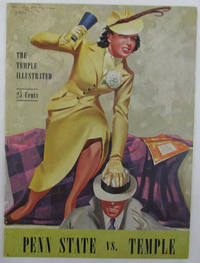 1940 Penn State Nittany Lions vs. Temple Owls College Football Program 137530: 1940 Penn State Nittany Lions vs. Temple Owls College Football Program 137530 Original 1940 Penn State Nittany Lions vs. Temple Owls College Football Program on high-quality paper, featuring the