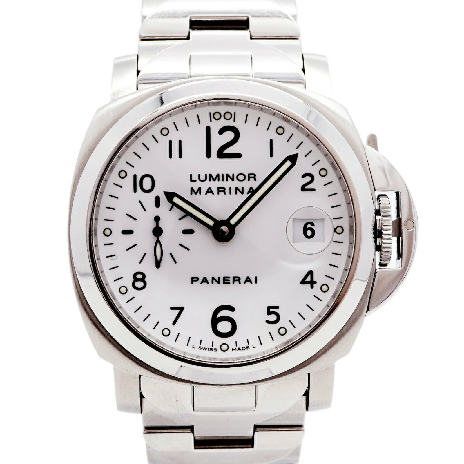 Wristwatch: Wristwatch Stainless steel band and white dial make for a sleek and modern look. This self-winding automatic wristwatch features a 40mm case diameter, perfect for those with medium to large wrists. Th