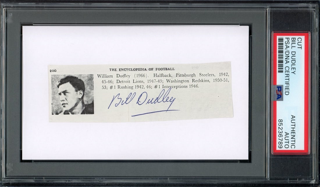 Steelers PSA/ DNA 188266 signed auto cut photo bill dudley hof 3x5 card (1 of 1)