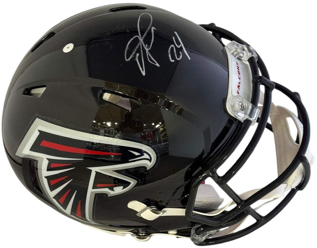 Devonta Freeman Autographed Atlanta Falcons Authentic Full Size Helmet (JSA) (1 of 4)