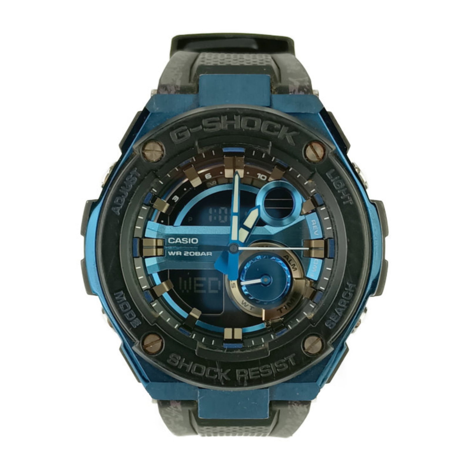 Casio Wristwatch: Casio Wristwatch Stainless steel construction and digital display make this Casio G-Shock wristwatch durable and functional. The black and blue color options provide versatility, while the quartz move