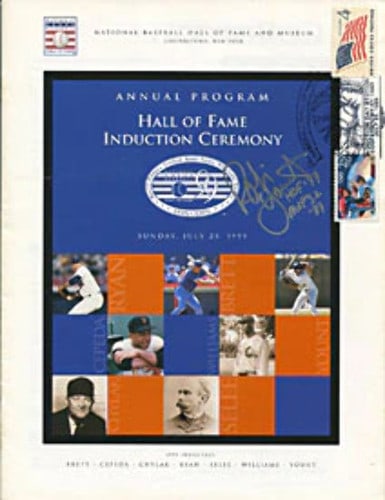 Robin Yount Autographed/ Signed 1999 Hall of Fame Induction Ceremony Program: Robin Yount Autographed/ Signed 1999 Hall of Fame Induction Ceremony Program Signed by Robin Yount at the 1999 Hall of Fame Induction Ceremony, this program commemorates a milestone in his