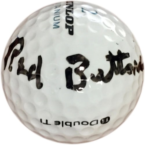 Red Buttons Autographed Dunlop Titanium 2 Golf Ball: Red Buttons Autographed Dunlop Titanium 2 Golf Ball Item Specifics: Signed in black sharpie across the front of the golf ball Item is authenticated by Rich Altman's and will be accompanied with a COA 