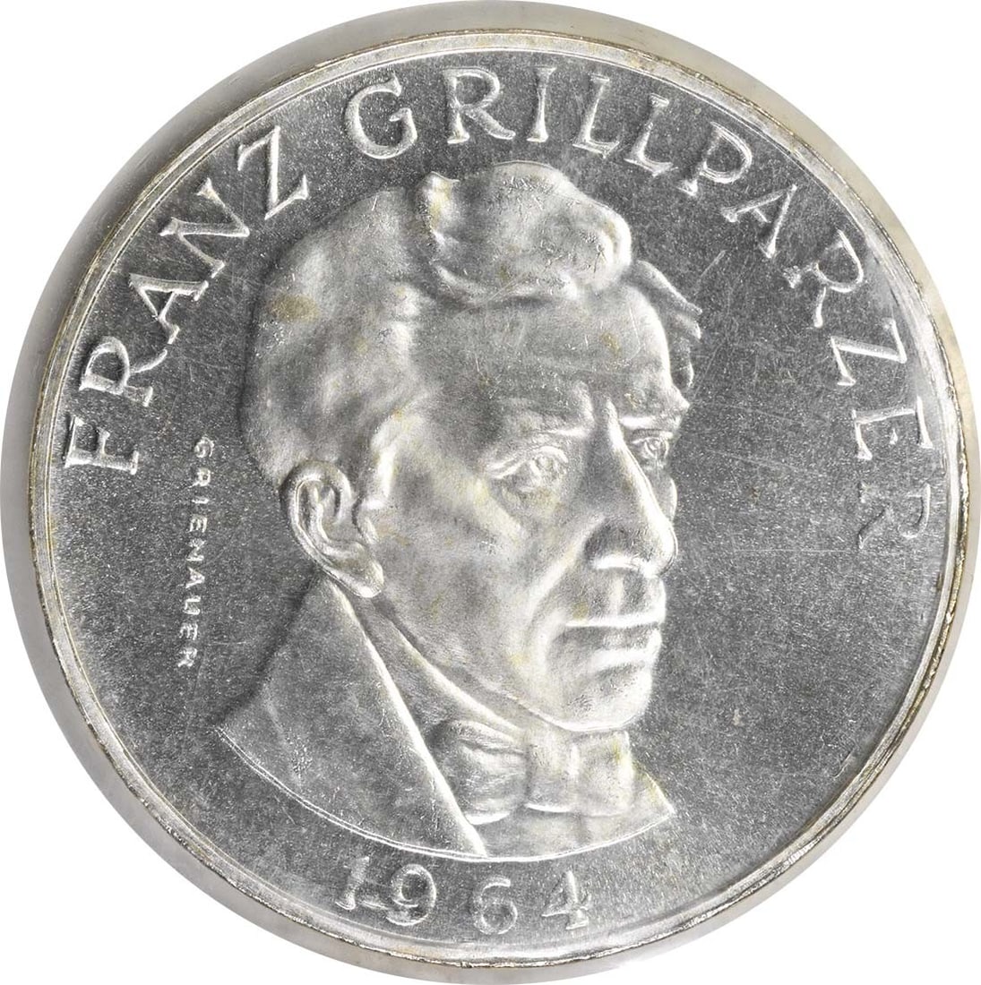 Austria 25 Schilling 1964 KM2895.2 Proof Uncertified: Austria 25 Schilling 1964 KM2895.2 Proof Uncertified Austria's 25 Schilling coin from 1964 features a KM2895.2 designation, indicating its proof status and certification number. This circulated silver
