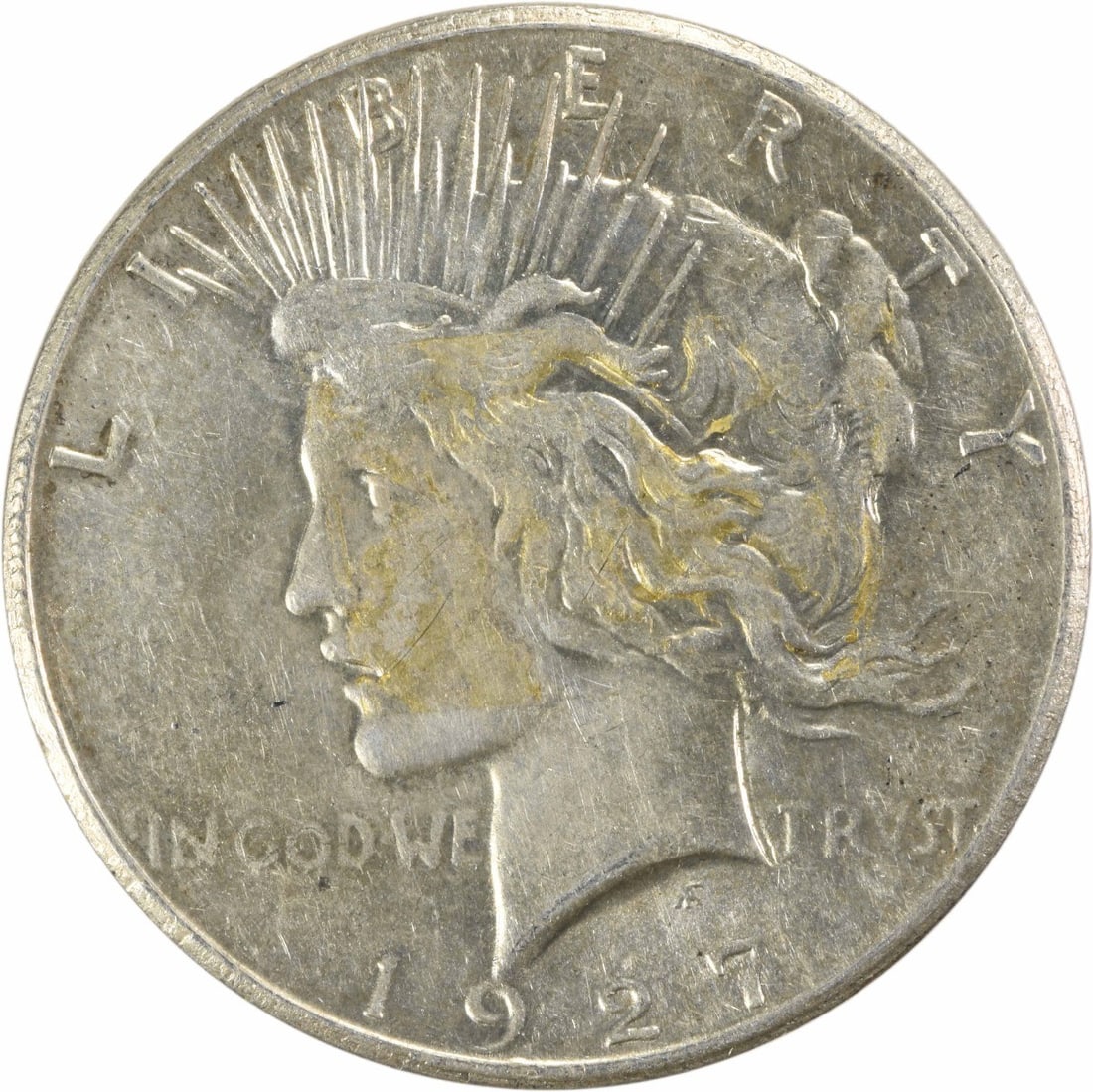 1927-S Peace Silver Dollar AU Uncertified: 1927-S Peace Silver Dollar AU Uncertified The 1927-S Peace Silver Dollar features an AU Uncertified grade, indicating its high-quality condition. This circulated coin boasts a silver composition and w
