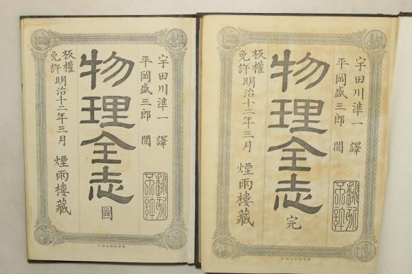 Meiji Era Physics Book 1885 Illustrated Vols Japanese Copperplate Engravings (1 of 6)