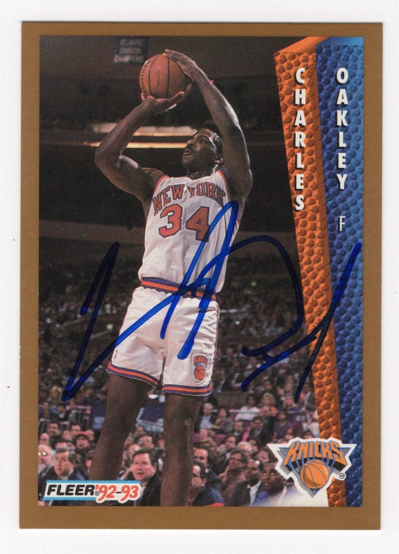 Charles Oakley Autographed Card 1992 Fleer #154 (1 of 2)