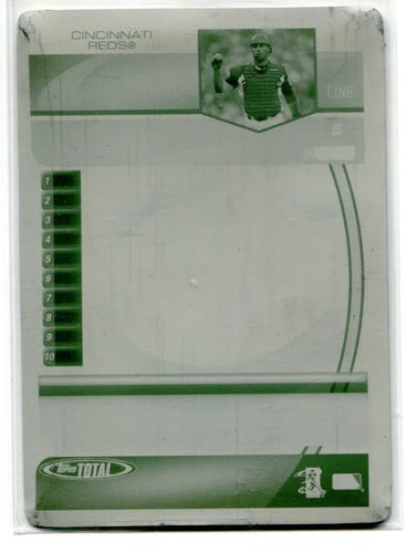 Yellow 2005 Printing Plate Total Topps Card Jason LaRue #76 1/ 1: Yellow 2005 Printing Plate Total Topps Card Jason LaRue #76 1/ 1 Yellow 2005 Printing Plate Total Topps Card Jason LaRue #76 1/ 1 - A unique and rare piece from the world of baseball memorabilia, feat